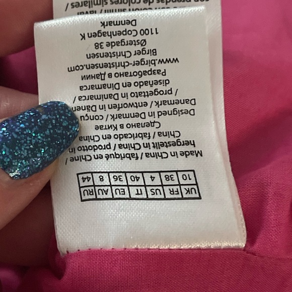 ROTATE Birger Christensen 'Rotie' Monogram Faux Leather Pink Pants 4 Bin 300 - Picture 8 of 16